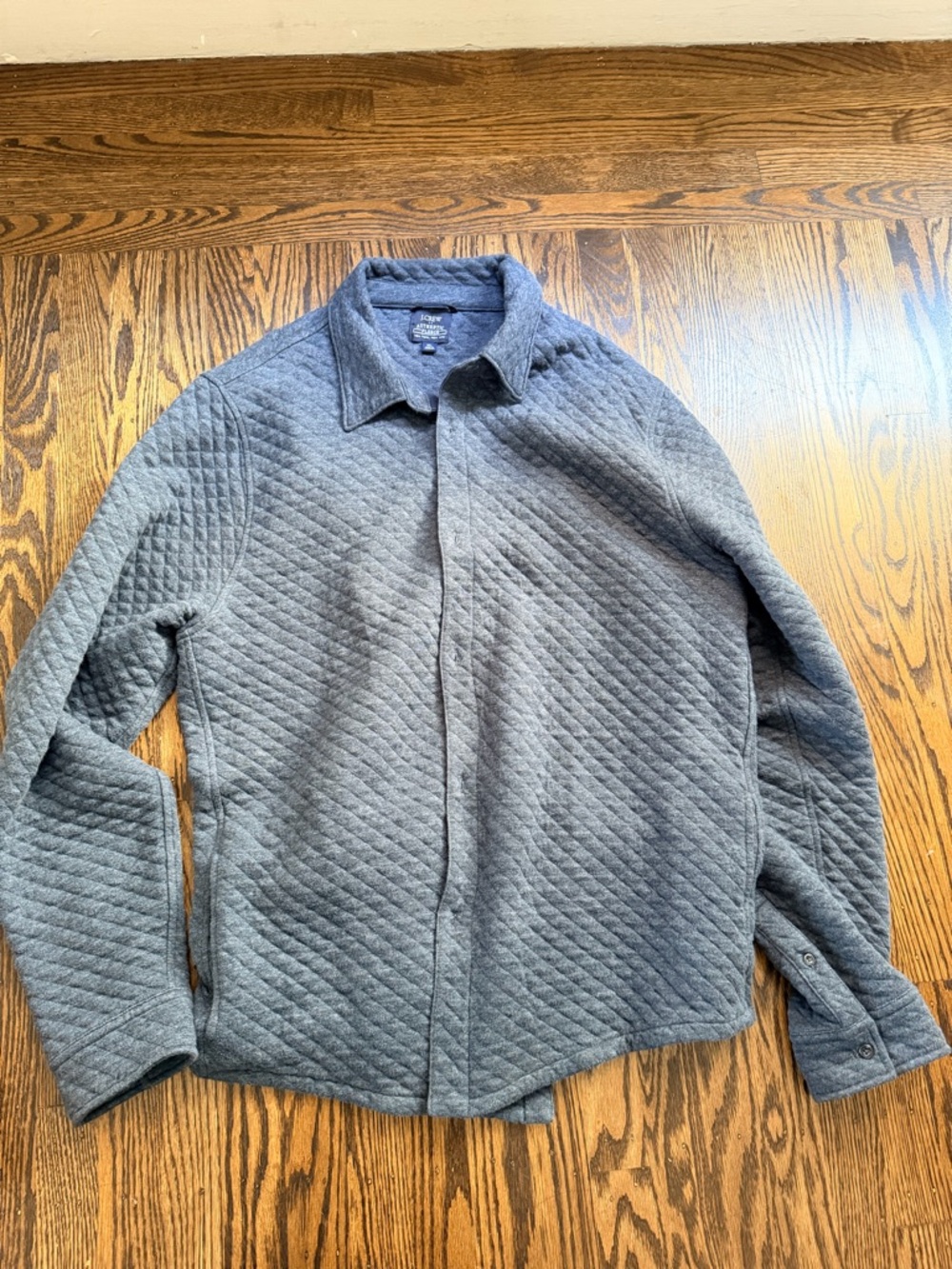 J. Crew Quilted navy Lightweight Shirt Jacket shaket xl